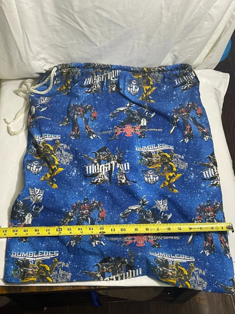 Handmade Transformers Trick or Treat Halloween Pillowcase Candy Bag Blue Drawstr